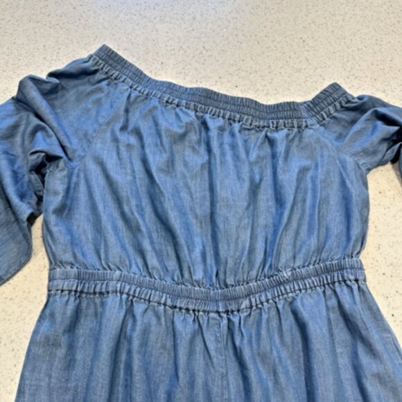 NEW Michael Kors Jumpsuit Size XL Blue Chambray Denim Wide Leg MSRP $179 NWT! - Picture 11 of 16